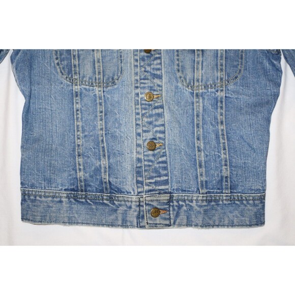 Vtg Womens Lee Rider Sanforized Union Made USA Denim Trucker Jacket 153438 Short - Picture 3 of 12